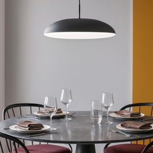 Lampadario nero per cucina moderna cupola 50cm