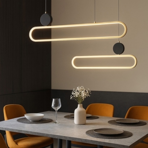 Lampadario per tavolo da cucina led 3200k colore oro geometrico