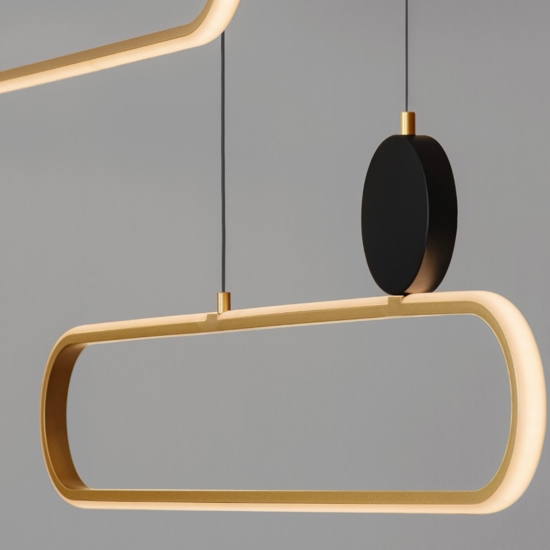 Lampadario per tavolo da cucina led 3200k colore oro geometrico