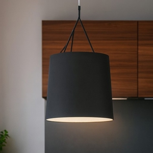 Lampadario da cucina paralume nero cilindro design