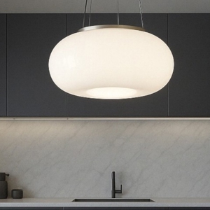 Optica eglo lampadario sfera vetro bianco moderno bombato optica eglo