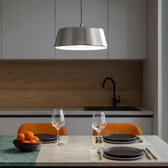 Gea luce blanca lampadario per cucina moderna nickel