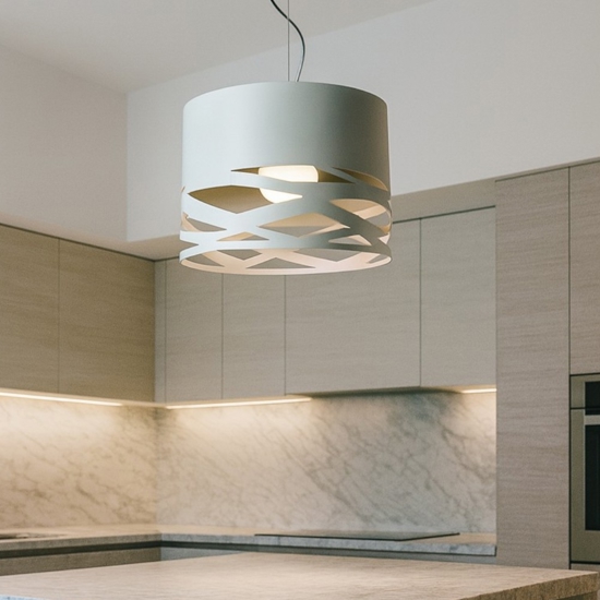 Lampadario per cucina moderna design 32cm metallo bianco