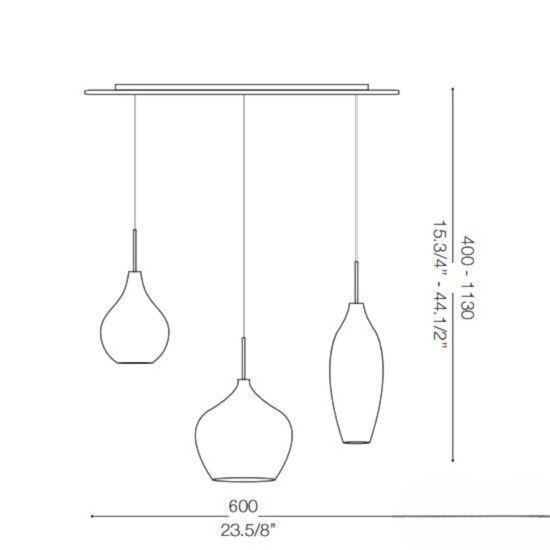 Soft sp3 lampadario per isola cucina tre luci vetri bianchi ideal lux