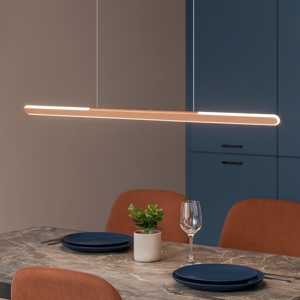 Lampadario da cucina moderna marrone led 28w dimmerabile