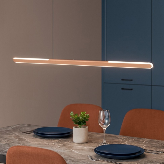 Lampadario da cucina moderna marrone led 28w dimmerabile
