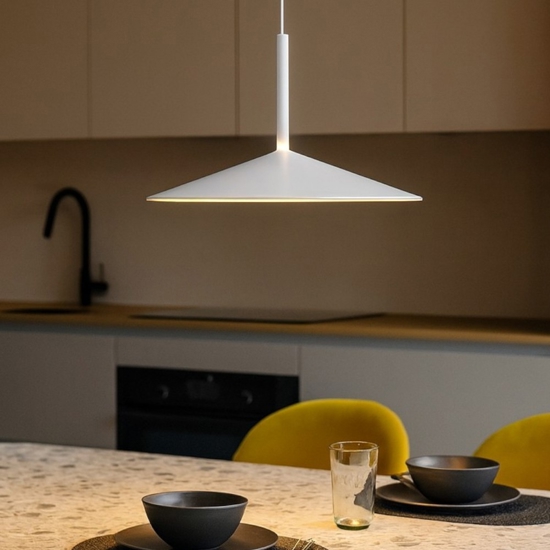 Lampadario per tavolo da cucina disco bianco led 16w 3000k moderno