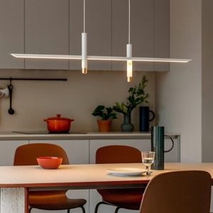 Lampadario led per cucina design bianco oro