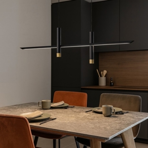 Lampadario led nero per sala da pranzo