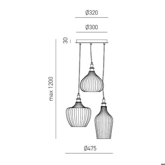 Gea luce lampadario cucina cleofe bianco 3 luci