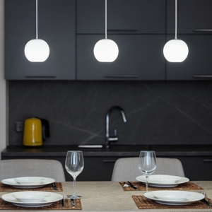 Visualizza i dettagli per Lampadario da cucina 3 luci sfere led 3000k guya bianco gea luce Lampadario da cucina 3 luci sfere led 3000k guya bianco gea luce