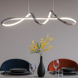 Visualizza i dettagli per Lampadario da cucina cromato led 4000k design moderno Lampadario da cucina cromato led 4000k design moderno