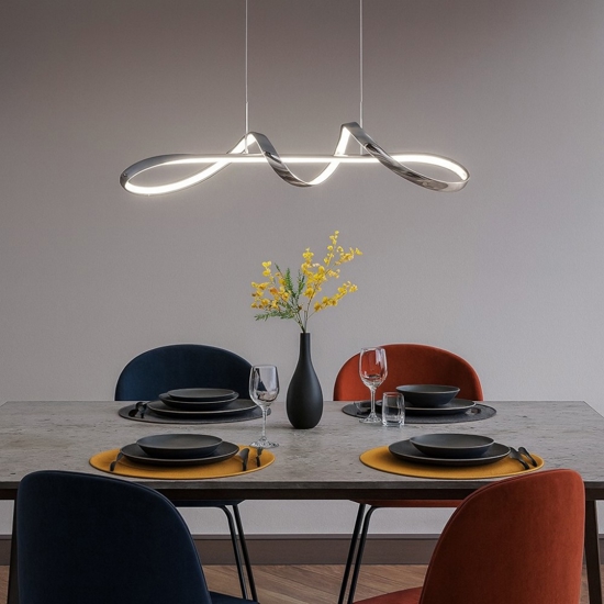 Lampadario da cucina cromato led 4000k design moderno