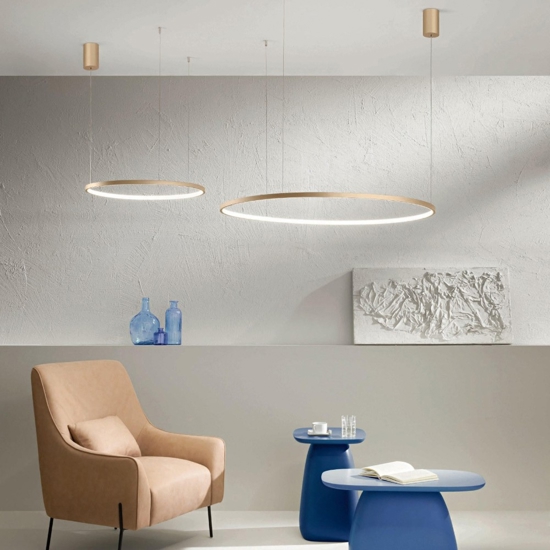 Lampadario so soel 80 oro ondaluce cerchio led per cucina