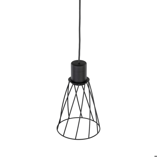 Lampada a sospensione per isola cucina a cono nero 16 cm diffusore a gabbia
