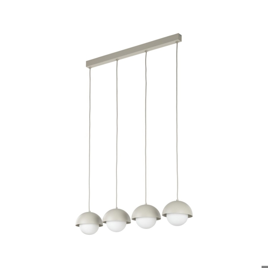 Lampadario per cucina moderna 4 luci pendenti beige a cupola