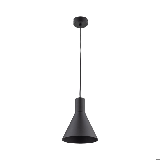 Lampada a sospensione per isola cucina nero a cono 18 cm cavi regolabili
