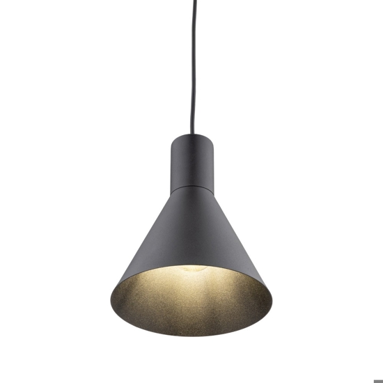 Lampada a sospensione per isola cucina nero a cono 18 cm cavi regolabili