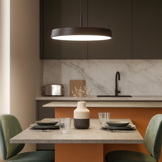 Lampadario da cucina moderna isyluce urban caffe' led 42w dimmerabile
