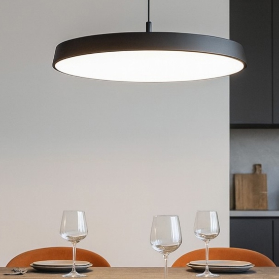 Lampadario urban isyluce nero per cucina led 39w dimmerabile