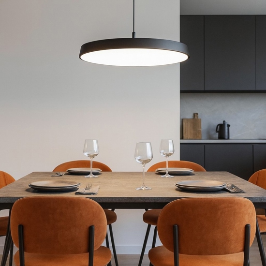 Lampadario urban isyluce nero per cucina led 39w dimmerabile