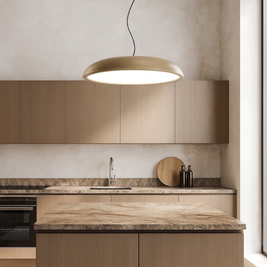 Isyluce lampadario per cucina zenal sabbia led 55w dimmerabile