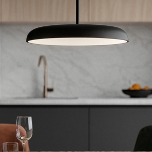 Lampadario per tavolo sala da pranzo moderna disco nero led