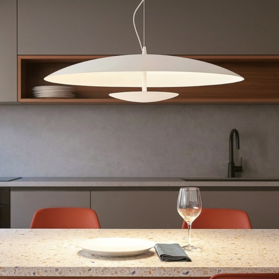 Lampadario da cucina horizon linea light bianco led 34w 3000k