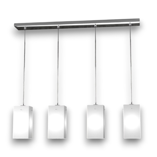 Lampadario per cucina vetri quadrati bianchi