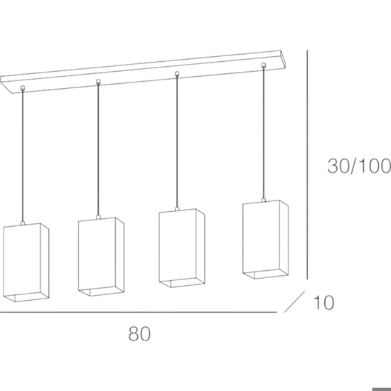 Lampadario per cucina vetri quadrati bianchi