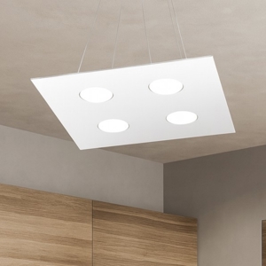 Lampadario bianco quadrato top light area