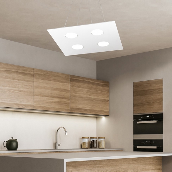 Lampadario bianco quadrato top light area