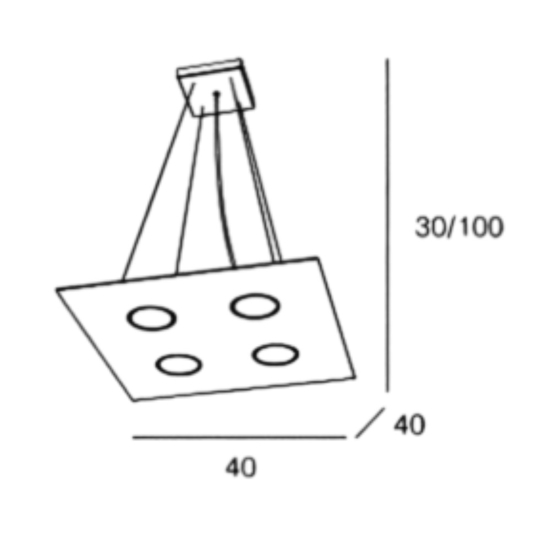 Lampadario bianco quadrato top light area