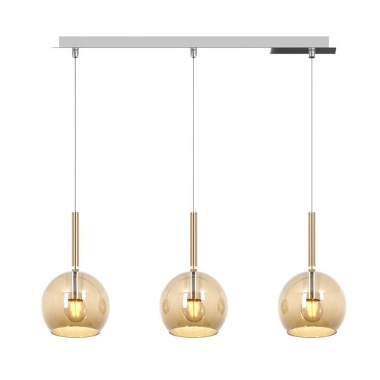 Lampadario per cucina sfere vetro ambra