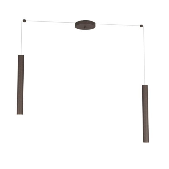 Lampadario cilindri marrone per sala da pranzo