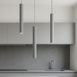 Visualizza i dettagli per Lampadario da cucina con decentramento cilindri grigio Lampadario da cucina con decentramento cilindri grigio