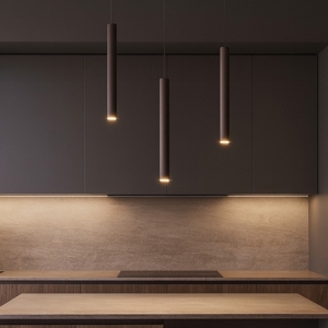 Lampadario da cucina marrone tre luci decentramento