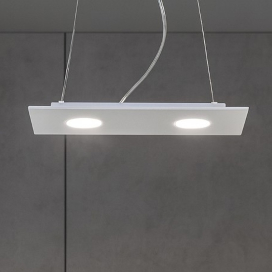 Lampadario da cucina affralux flet bianco rettangolare