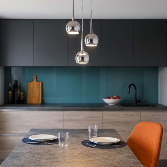 Affralux bol lampadario per cucina moderna cromo