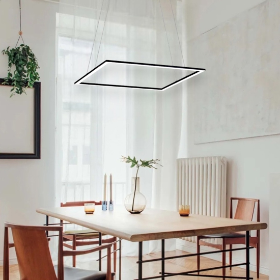 Lampadario da cucina nero affralux quattro led 68w 3000k