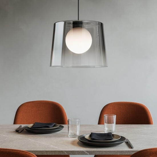 Fade sp1 ideal lux lampadario pendente vetro cromo trasparente
