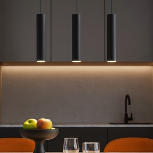 Lampadario nero per tavolo cucina 3 cilindri
