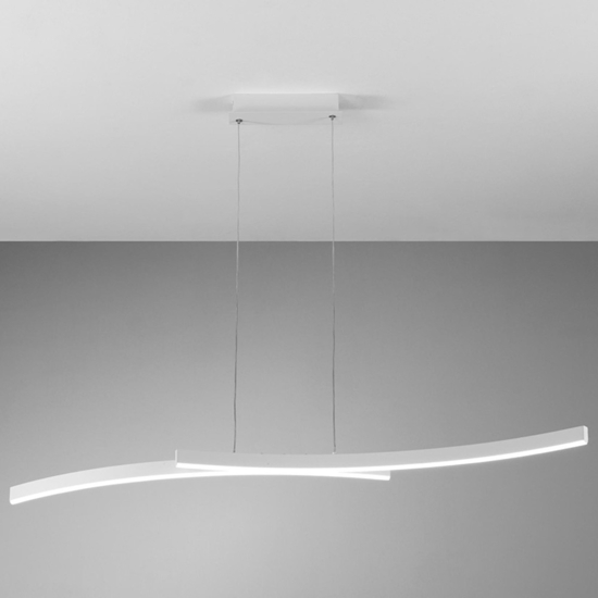 Lampadario orizzontale bianco led 30w 3000k 4000k vivida hyperbola