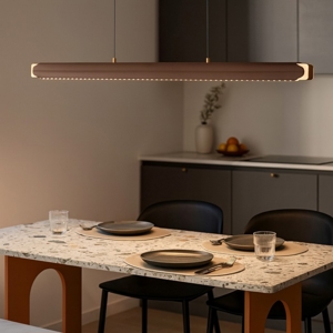 Lampadario orizzontale per tavolo cucina bronzo led 55w 3000k vivida blade