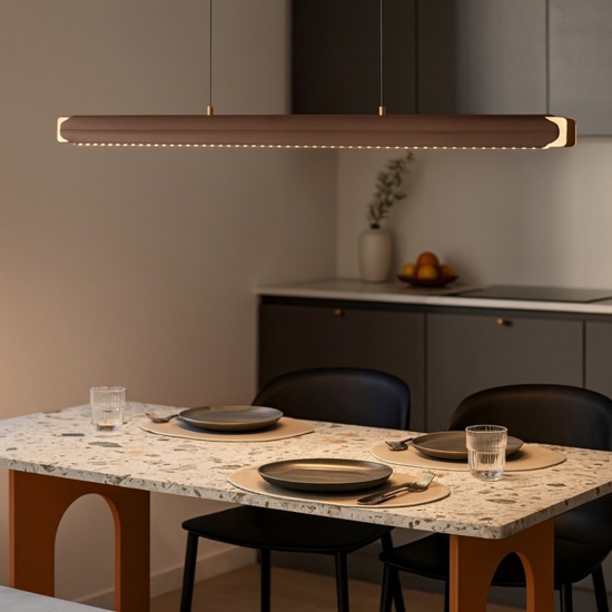 Lampadario orizzontale per tavolo cucina bronzo led 55w 3000k vivida blade