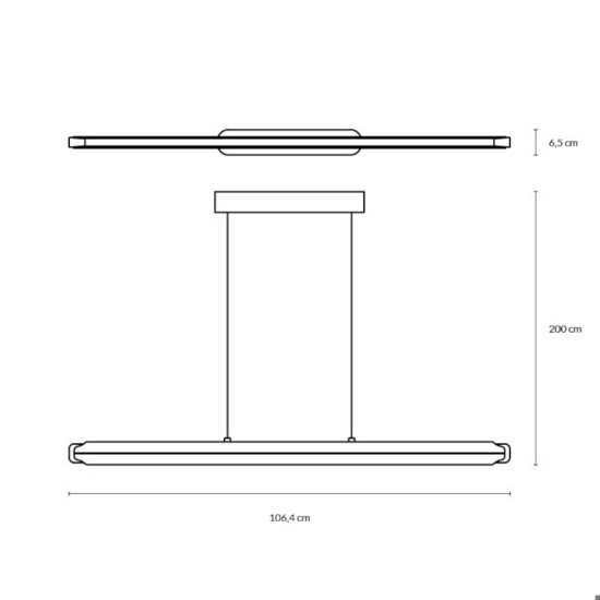 Lampadario orizzontale per tavolo cucina bronzo led 55w 3000k vivida blade