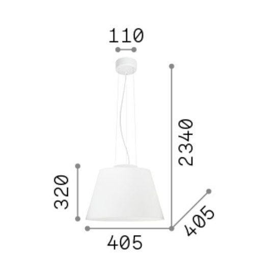 Cylinder sp1 ideal lux lampadario cm40 per cucina moderna