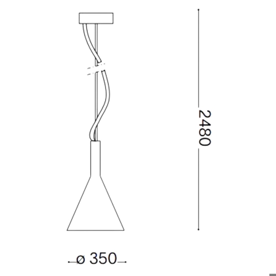 Cocktail sp1 big lampadari da cucina 35cm vetro cono bianco ideal lux