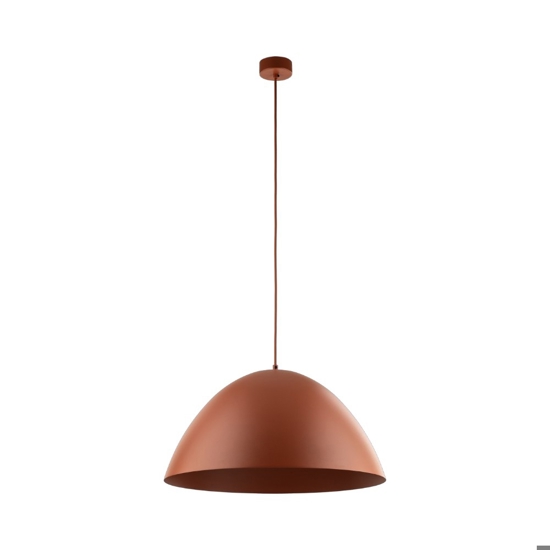 Lampadario da tavolo cupola di metallo 50cm colore mattone