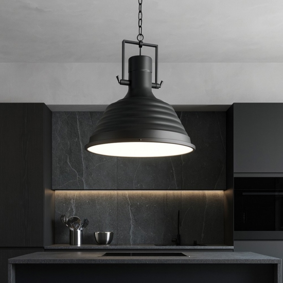 Fisherman sp1 ideal lux lampadario per isola cucina nero opaco